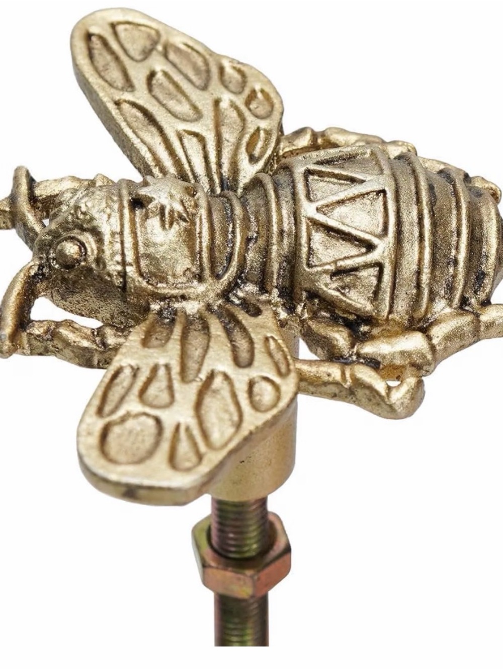 3 sets of 6 Vintage Matte Gold Pewter Bee Cabinet Knobs
